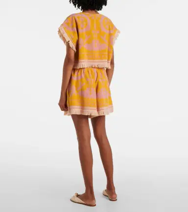 Zimmermann Wylie fringed cotton terry crop top | Thumbnail 3
