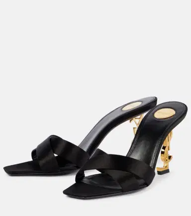 Saint Laurent Opyum 85 satin crêpe mules | Thumbnail 2