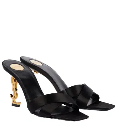Saint Laurent Opyum 85 satin crêpe mules | Thumbnail 1