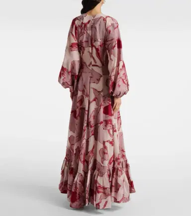 La DoubleJ Eve-Ning floral silk-blend gown | Thumbnail 4