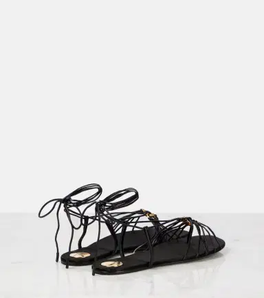 Saint Laurent Babylone Cassandre leather sandals | Thumbnail 3