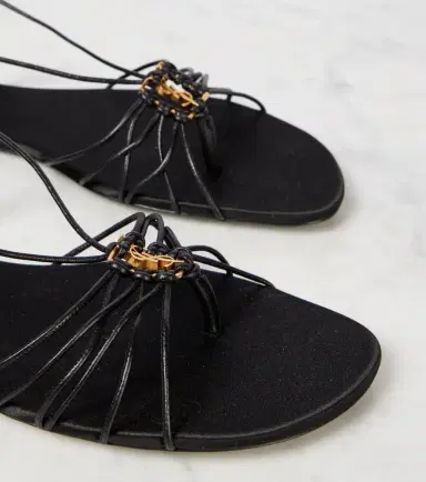 Saint Laurent Babylone Cassandre leather sandals | Thumbnail 5
