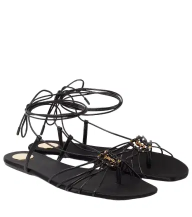 Saint Laurent Babylone Cassandre leather sandals | Thumbnail 1