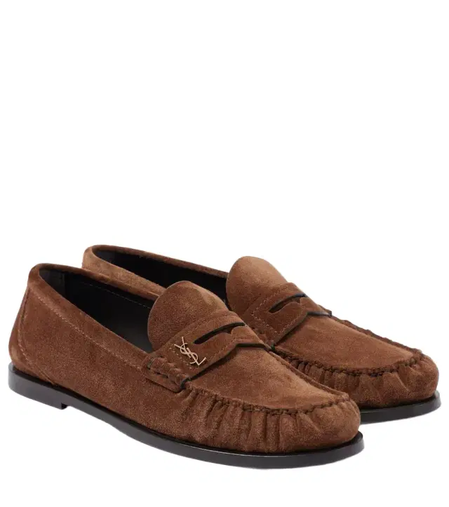 Saint Laurent Laurent suede penny loafers