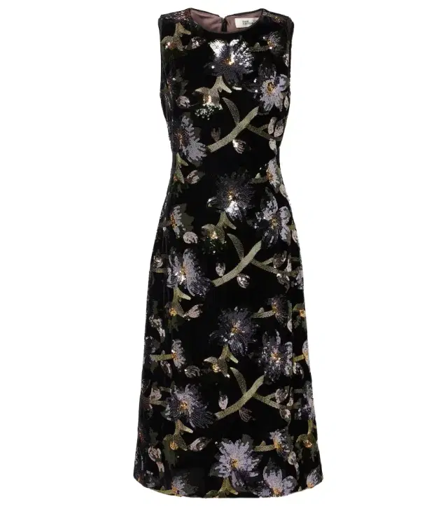 Diane von Furstenberg Coral sequined floral midi dress