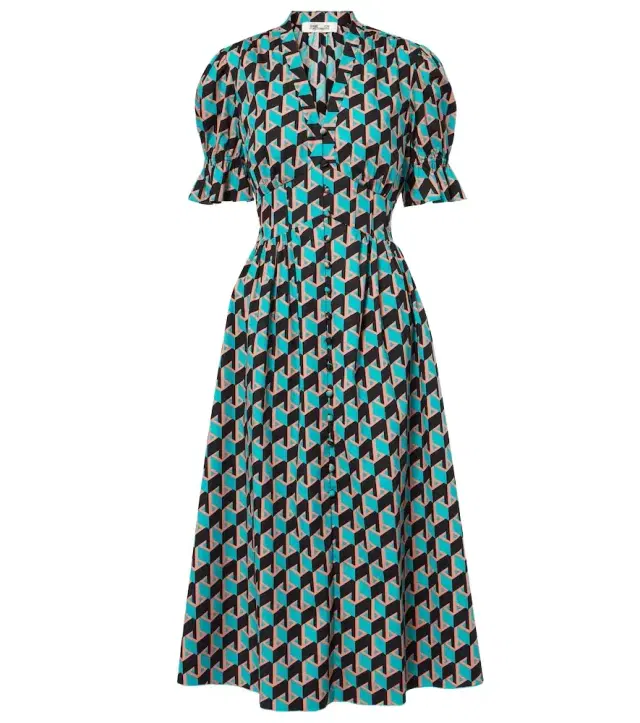 Diane von Furstenberg Erica printed cotton midi dress