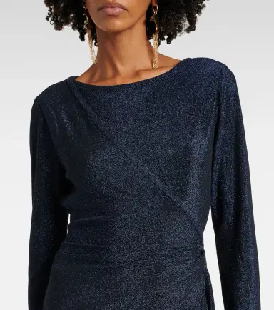 Diane von Furstenberg Simona lamé wrap dress | Thumbnail 4