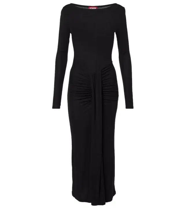 Staud Ruched jersey midi dress