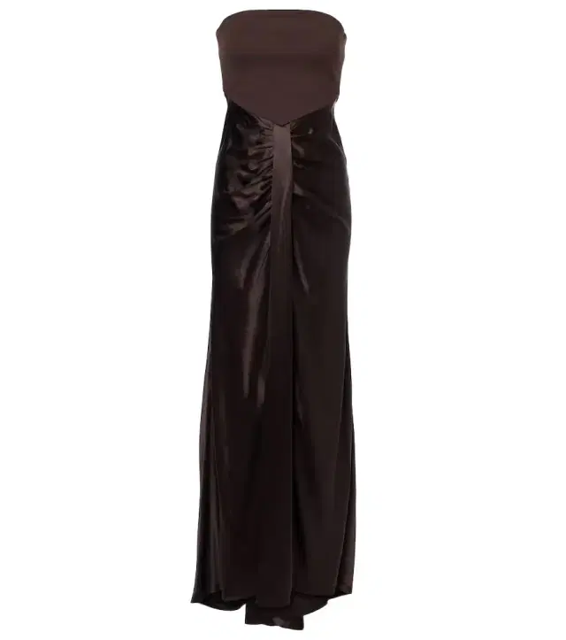 Staud Wayfaring gathered strapless midi dress