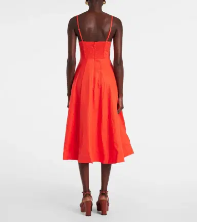 Zimmermann Crush bow-detail linen midi dress | Thumbnail 3