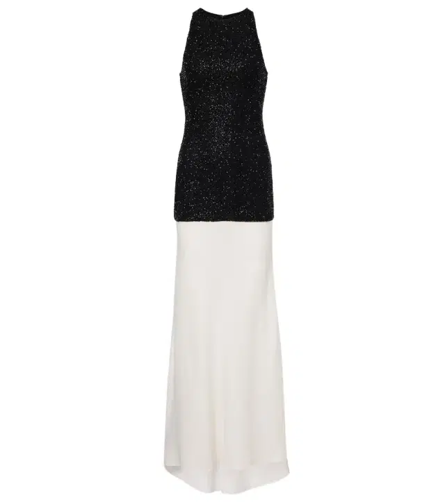 Staud Gabrielle beaded crêpe gown