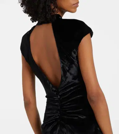 Staud Tina ruched velvet gown | Thumbnail 2