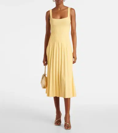Staud Ellison pleated midi dress | Thumbnail 3