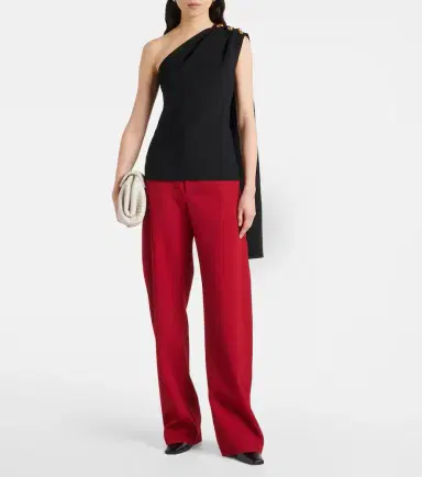 Bottega Veneta Knot caped draped crêpe top | Thumbnail 2 Bottega Veneta Knot caped draped crêpe top | Thumbnail 2