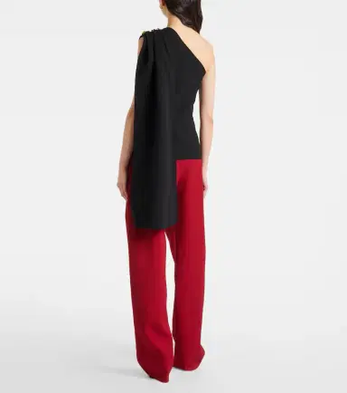 Bottega Veneta Knot caped draped crêpe top | Thumbnail 4 Bottega Veneta Knot caped draped crêpe top | Thumbnail 4