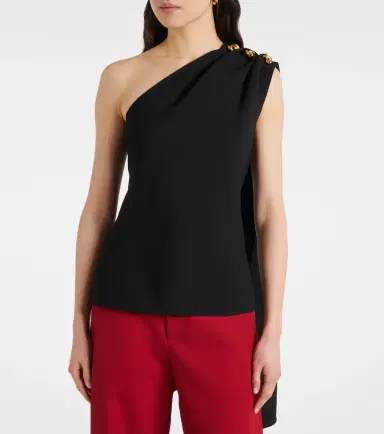 Bottega Veneta Knot caped draped crêpe top | Thumbnail 5 Bottega Veneta Knot caped draped crêpe top | Thumbnail 5