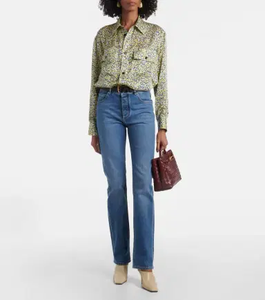 Bottega Veneta Daisy floral silk charmeuse shirt | Thumbnail 3 Bottega Veneta Daisy floral silk charmeuse shirt | Thumbnail 3