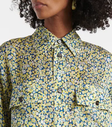 Bottega Veneta Daisy floral silk charmeuse shirt | Thumbnail 6 Bottega Veneta Daisy floral silk charmeuse shirt | Thumbnail 6