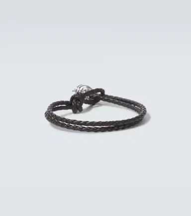 Bottega Veneta Leather-trimmed sterling silver bracelet | Thumbnail 2 Bottega Veneta Leather-trimmed sterling silver bracelet | Thumbnail 2