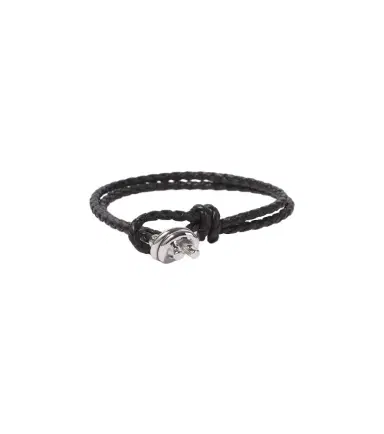 Bottega Veneta Leather-trimmed sterling silver bracelet | Thumbnail 1 Bottega Veneta Leather-trimmed sterling silver bracelet | Thumbnail 1