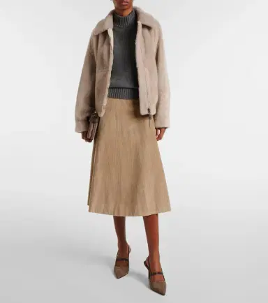 Brunello Cucinelli Cotton midi skirt | Thumbnail 3
