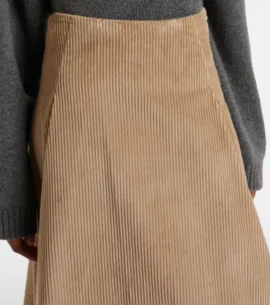 Brunello Cucinelli Cotton midi skirt | Thumbnail 4