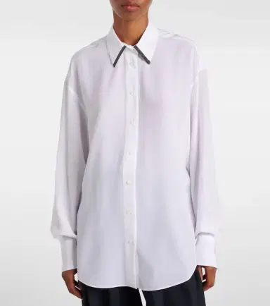 Brunello Cucinelli Monili silk satin shirt | Thumbnail 5