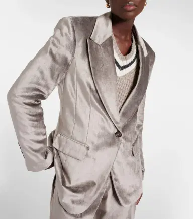 Brunello Cucinelli Cotton-blend velvet blazer | Thumbnail 4