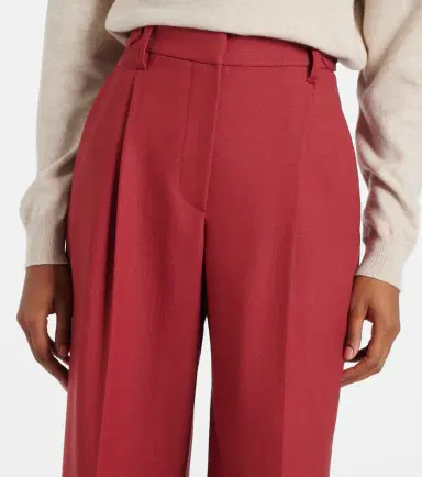Brunello Cucinelli High-rise virgin wool twill straight pants | Thumbnail 2