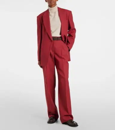 Brunello Cucinelli High-rise virgin wool twill straight pants | Thumbnail 3
