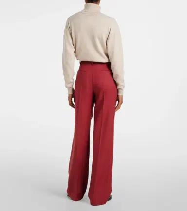 Brunello Cucinelli High-rise virgin wool twill straight pants | Thumbnail 4