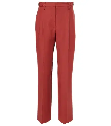 Brunello Cucinelli High-rise virgin wool twill straight pants | Thumbnail 1