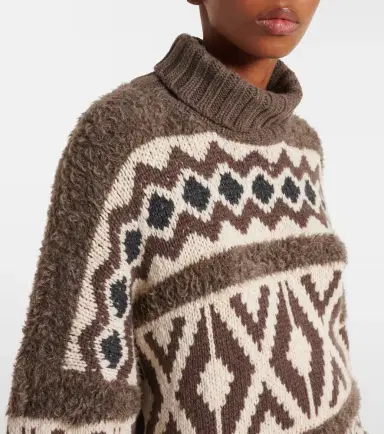 Brunello Cucinelli Wool jacquard turtleneck sweater | Thumbnail 4
