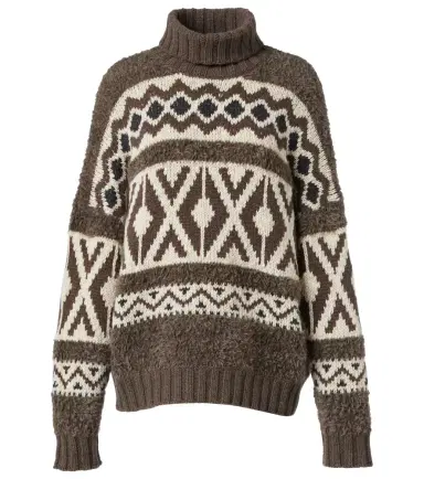 Brunello Cucinelli Wool jacquard turtleneck sweater | Thumbnail 1