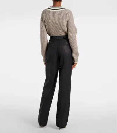 Brunello Cucinelli Wool-blend wide-leg pants | Thumbnail 4