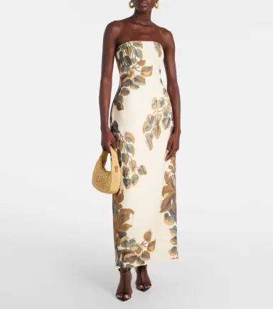 SIR Evalita floral linen bustier dress | Thumbnail 4