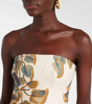 SIR Evalita floral linen bustier dress | Thumbnail 5