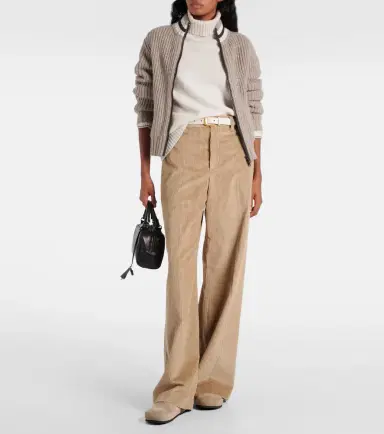 Brunello Cucinelli High-rise wide-leg corduroy pants | Thumbnail 4