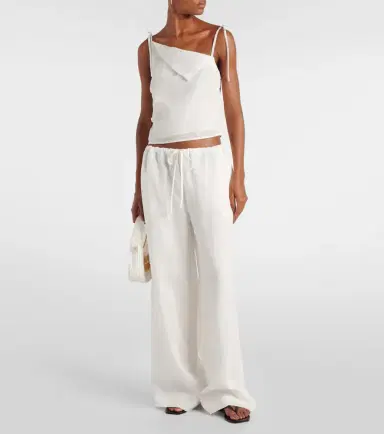 SIR Rosalia mid-rise ramie wide-leg pants | Thumbnail 4