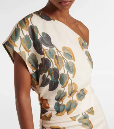 SIR. Belletto Asymmetric linen crop top | Thumbnail 3