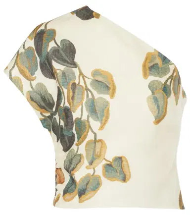 SIR. Belletto Asymmetric linen crop top | Thumbnail 1