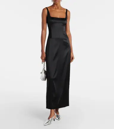SIR Sonora Evening silk-blend satin midi dress | Thumbnail 2