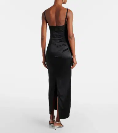 SIR Sonora Evening silk-blend satin midi dress | Thumbnail 4