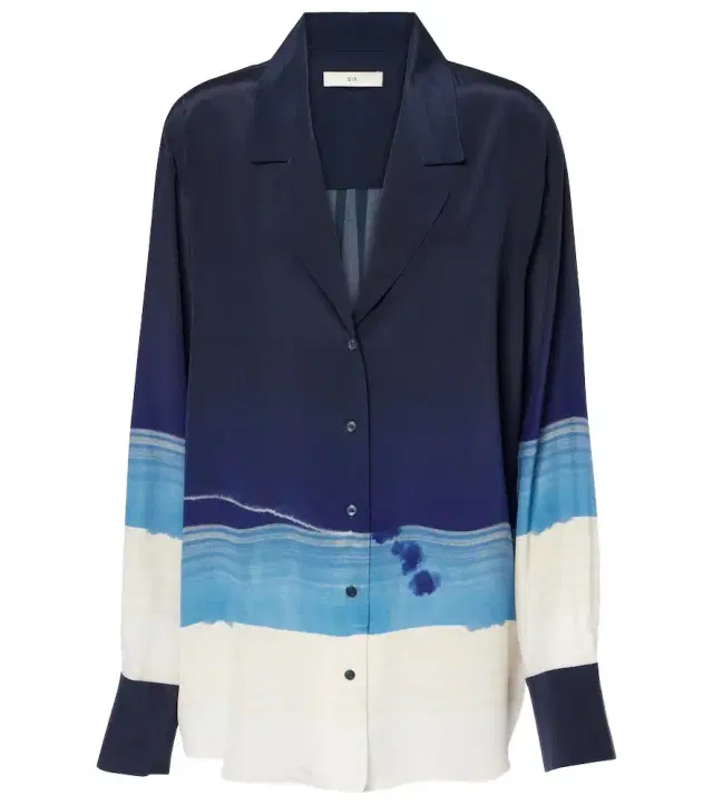 SIR Mariner printed silk crêpe de chine shirt