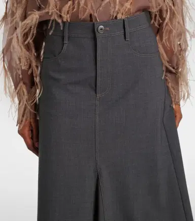 Brunello Cucinelli Wool-blend midi skirt | Thumbnail 5