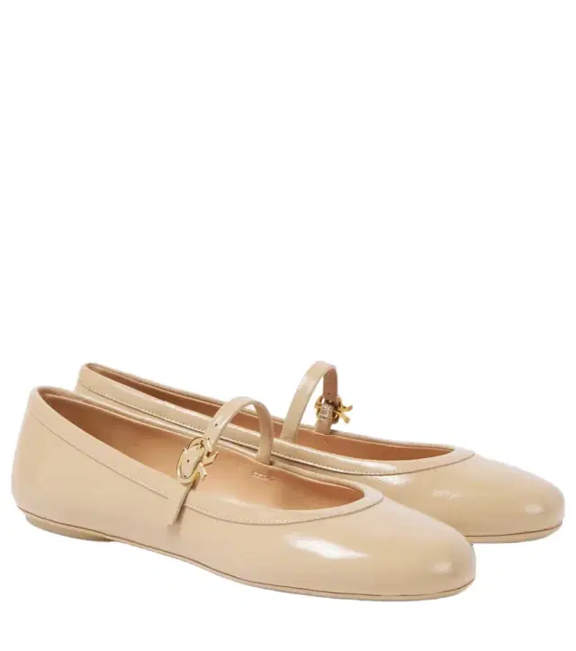 Gianvito Rossi Carla patent leather Mary Jane flats