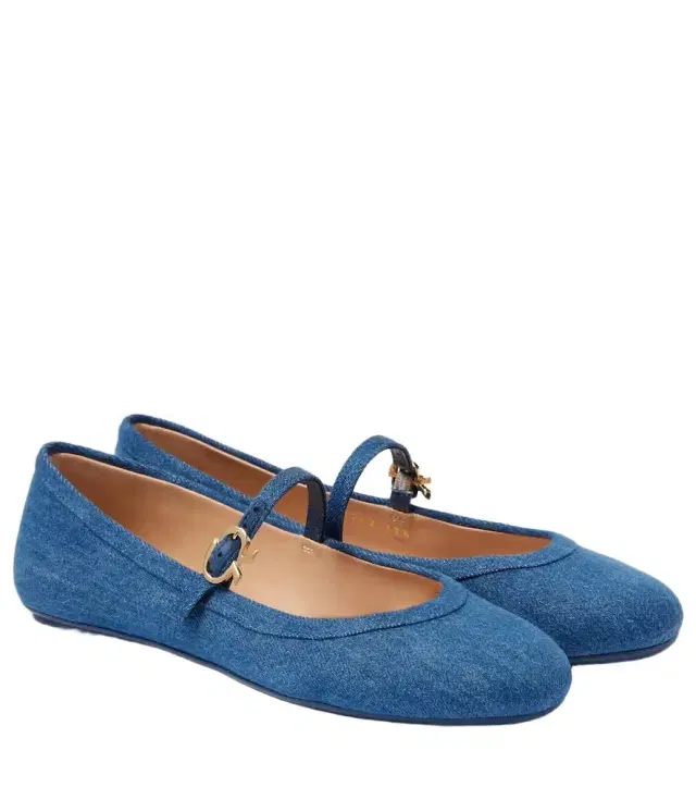 Gianvito Rossi Carla denim Mary Jane flats