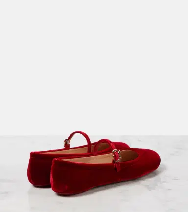 Gianvito Rossi Carla velvet Mary Jane flats | Thumbnail 4 Gianvito Rossi Carla velvet Mary Jane flats | Thumbnail 4
