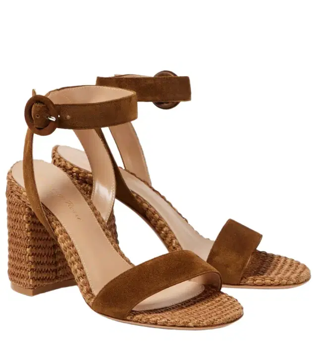 Gianvito Rossi Sue 85 suede-trimmed sandals