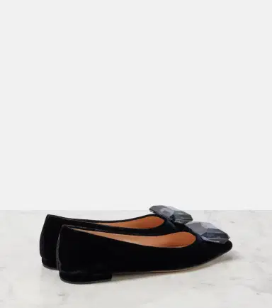 Gianvito Rossi Jaipur velvet ballet flats | Thumbnail 3